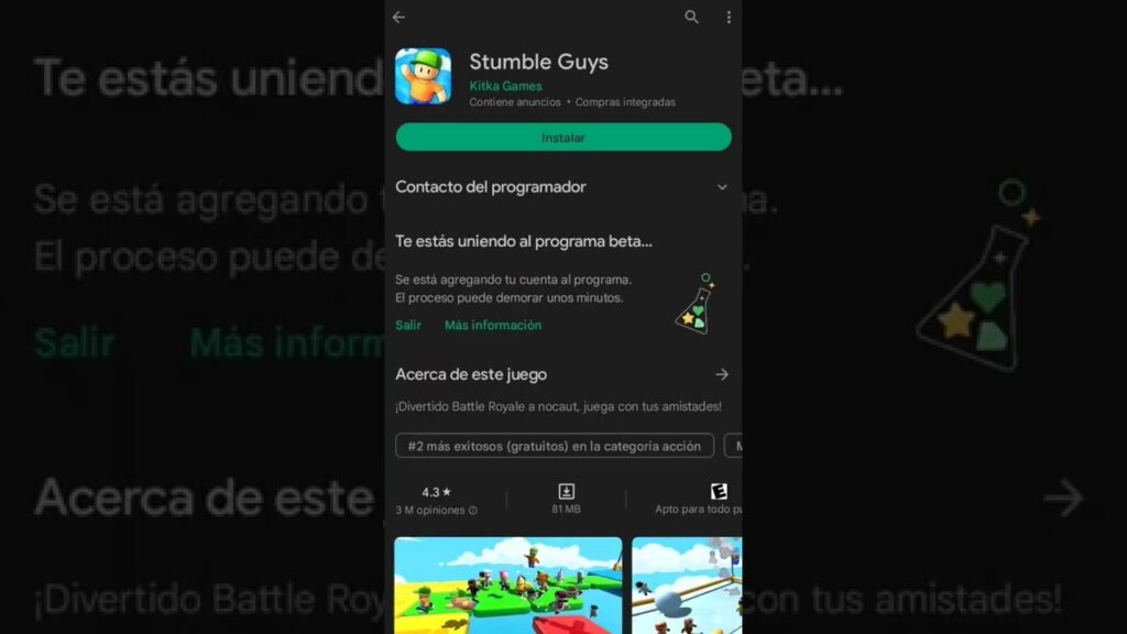 Como instalar la nueva actualizacion de Stumble Guys