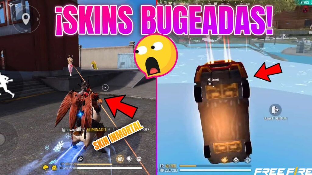 Por que se bugean las skins de Free Fire