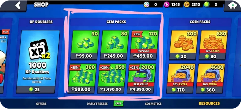 Brawl Stars Purchasing Gems x ()